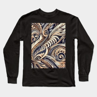 Discover Aotearoa's Cultural Tapestry: Authentic Maori Art in Vibrant Illustrations Long Sleeve T-Shirt